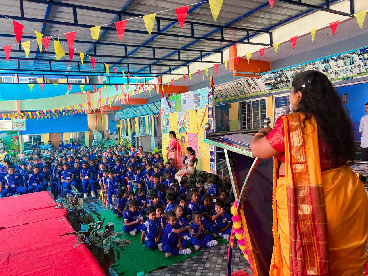 Kannada Rajyotsava and Childrens Day Celebration - Bhoomika Seva Foundation at Bluemoon Public School Karnataka